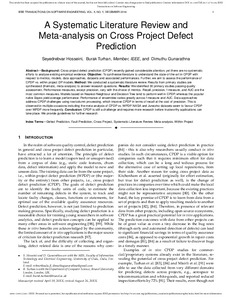 a systematic literature review and meta analysis on cross project defect prediction